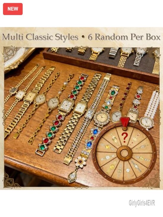 6-Pack Women\'s Vintage Dainty Gold Watch Set with Adjustable Band & Link main image 6